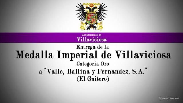 Ayuntamiento de Villaviciosa | 7 de diciembre de 2021 | Acto de entrega de la Medalla Imperial (categoría oro) a «Valle, Ballina y Fernández S.A.»